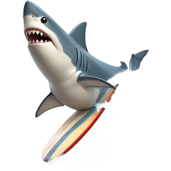 shark surfing emoji