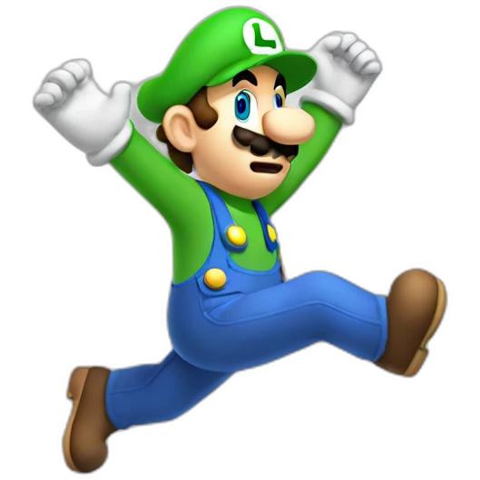 Luigi slipping emoji