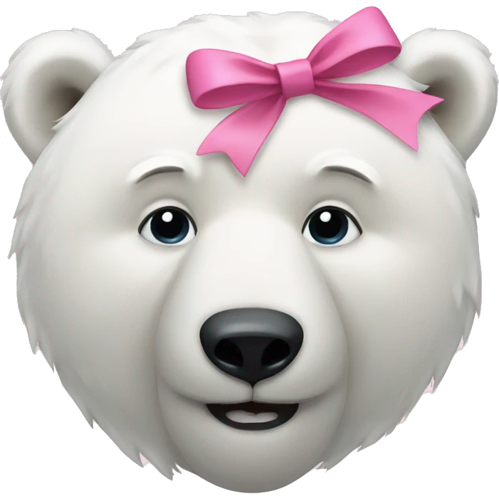 Polar bear with pink bow emoji