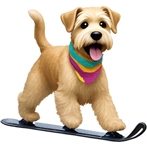 Wheaten terrier ice skating emoji