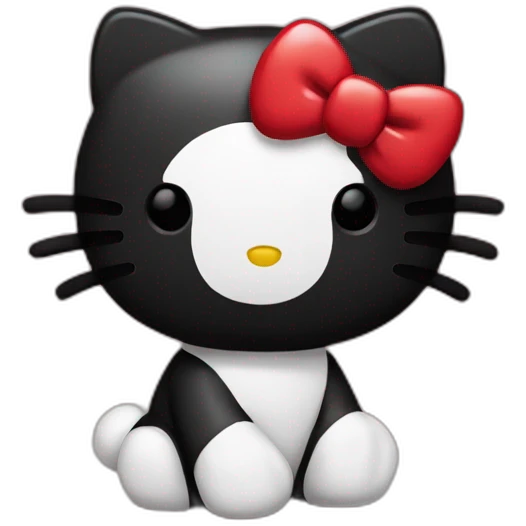 hello kitty black and red emoji