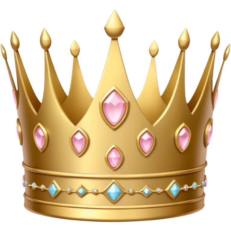 A luxurious golden crown with light pink accents and elegant details, featuring a prominent empty space  emoji