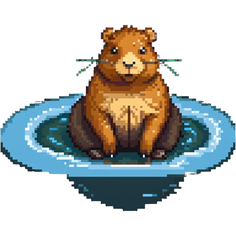 capybara sitting in water emoji