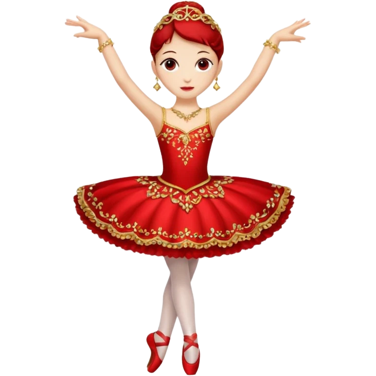 rococó ballet rojo con dorado emoji
