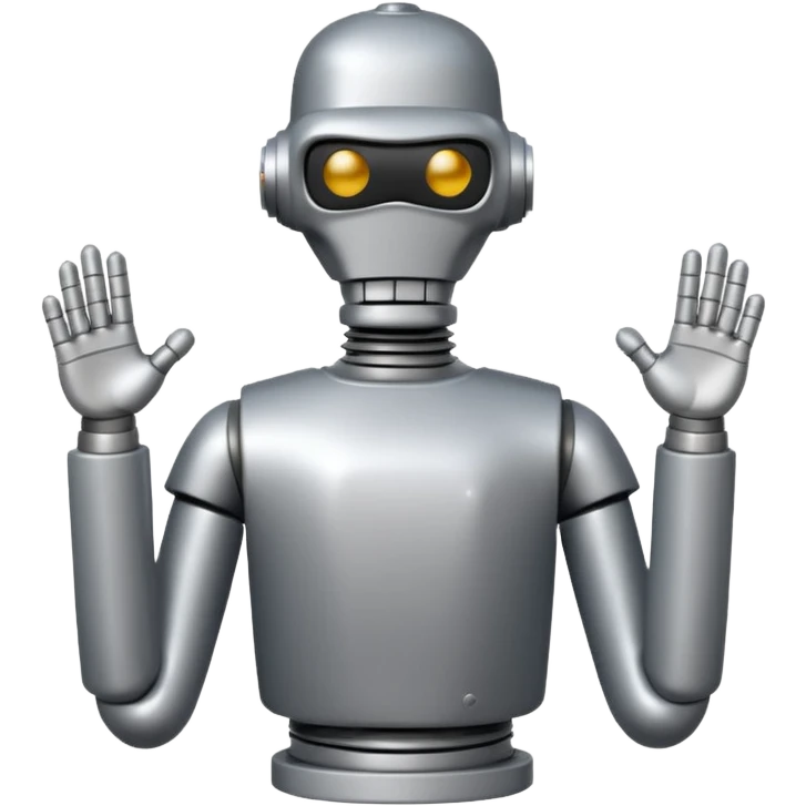 Bender looking at the camera from back, wearing a t-shirt emoji