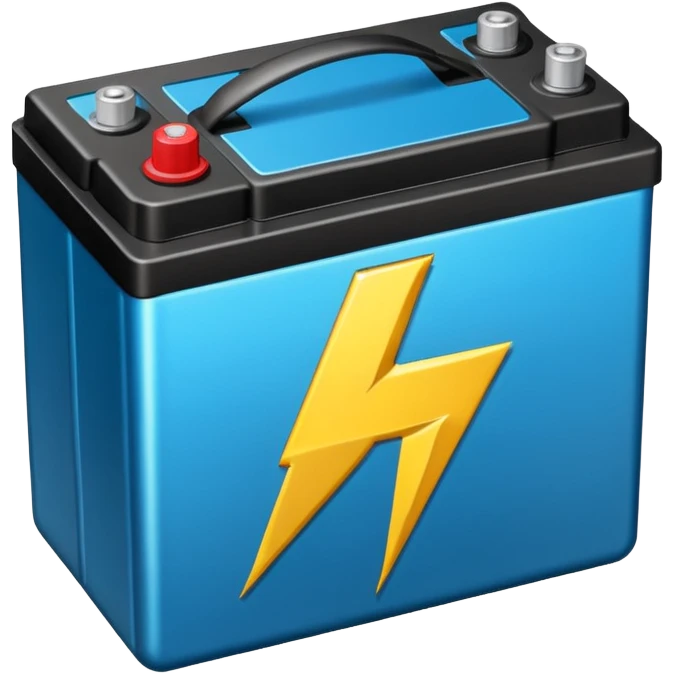 car battery with lightning emoji on top emoji