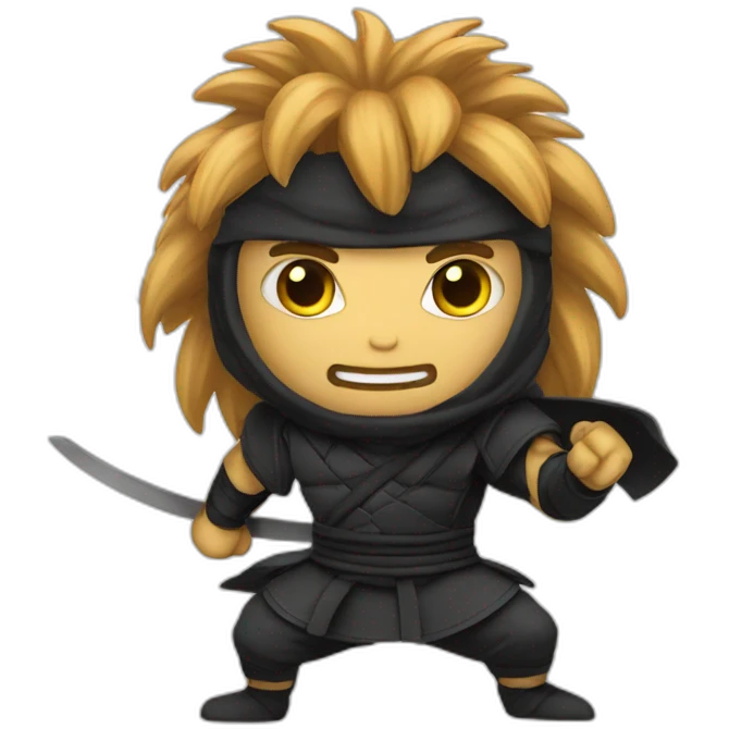 A lion ninja emoji