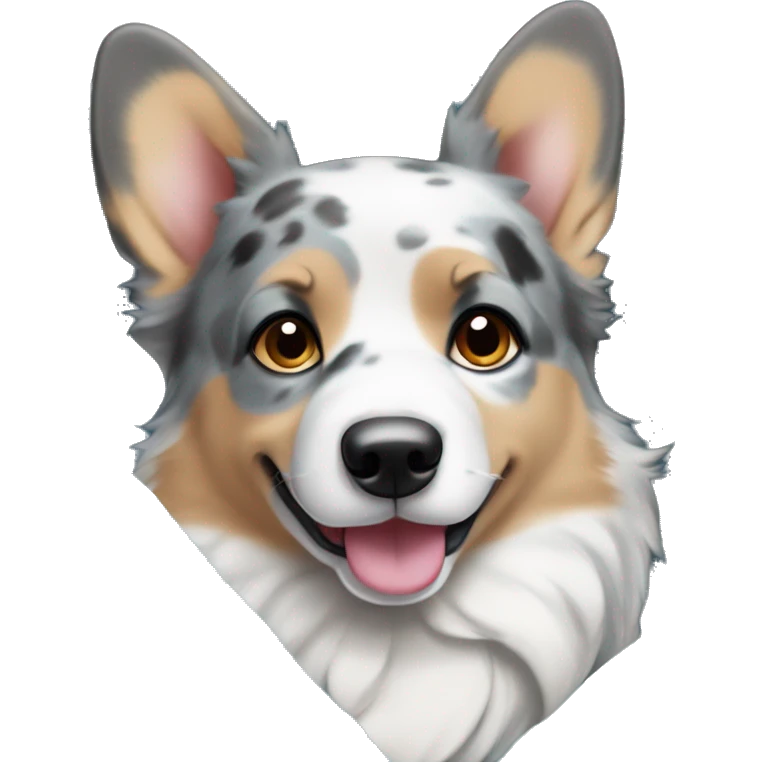 Blue Merle girl corgi with a blue eyes in blanket emoji