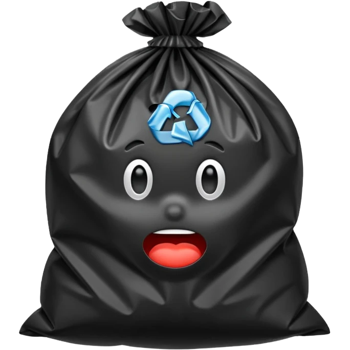 rubbish bag without a face  emoji
