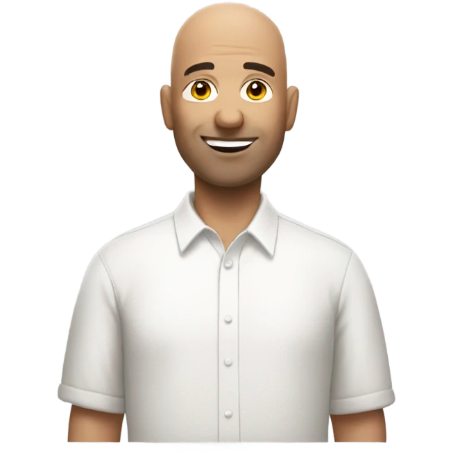 bald man in white shirt emoji