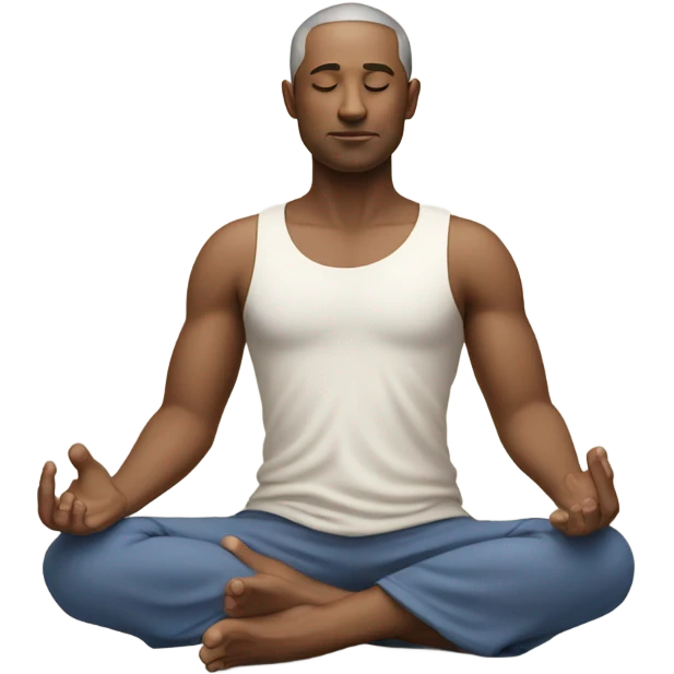 A man in the lotus pose practicing yoga, exuding tranquility and focus. emoji