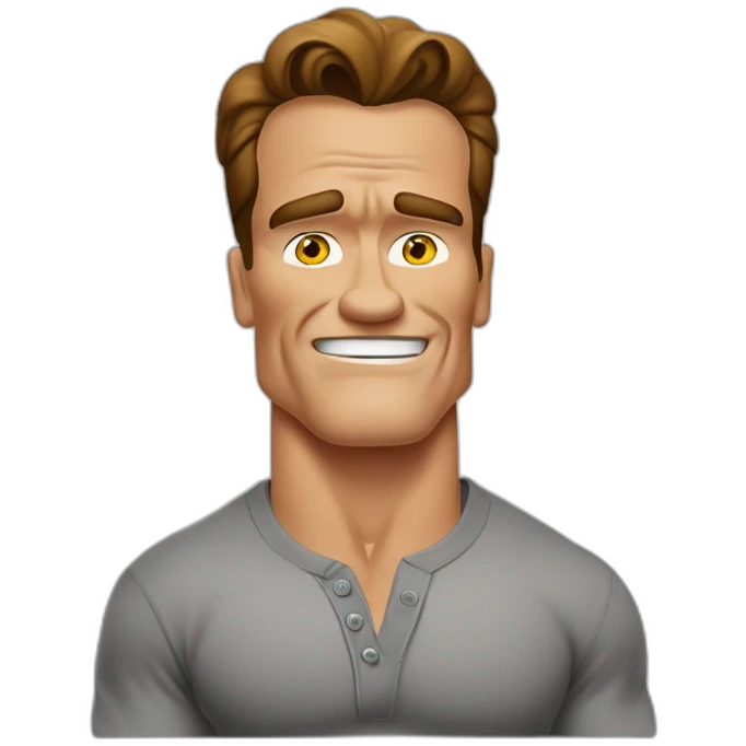 arnold schwarzenegger cartoon wearing henley emoji