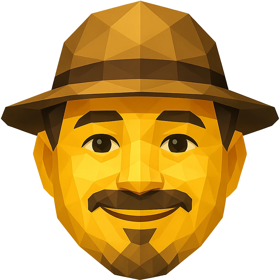 Create a realistic emoji character named Master Hunt. Hexagon shape, Helmet, The background should be transparent , for positive work culture. emoji