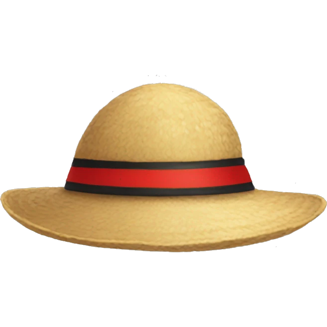 Strawhat with a thick redline on the bump emoji