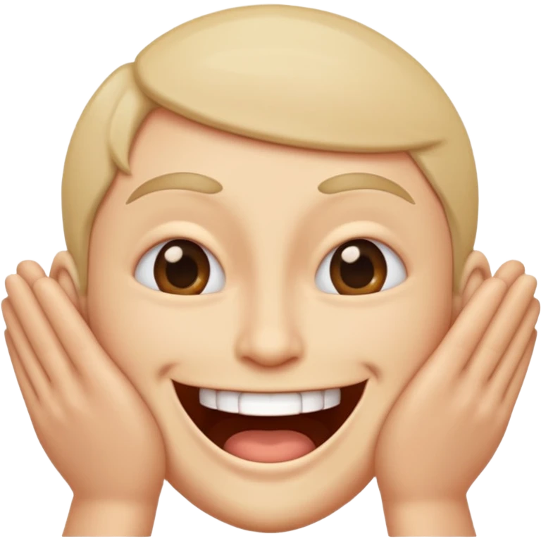 I want an overly excited face that says “I am so excited, I cannot contain. With eyes tightly squeezed closed together and a big grin emoji. With no  eyes  emoji