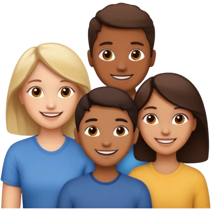 Three friends talking and looking each other emoji