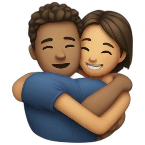 Couple hugging each other emoji