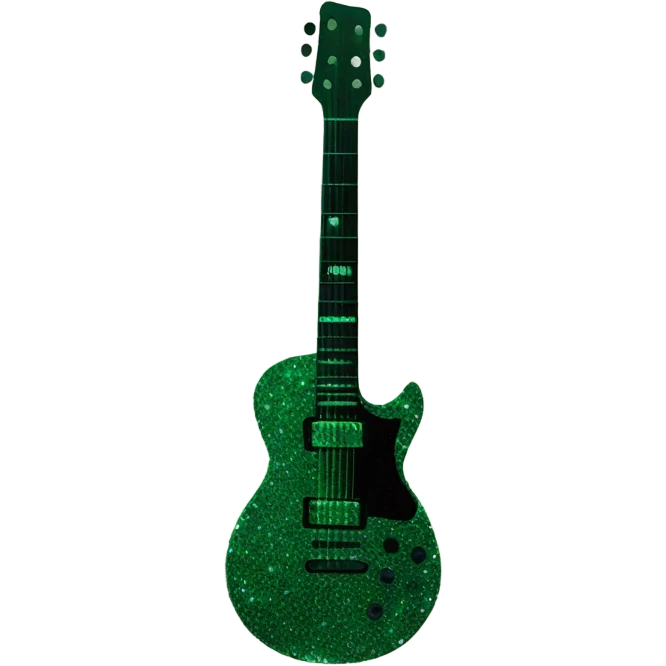 Dark green Glitter guitar emoji