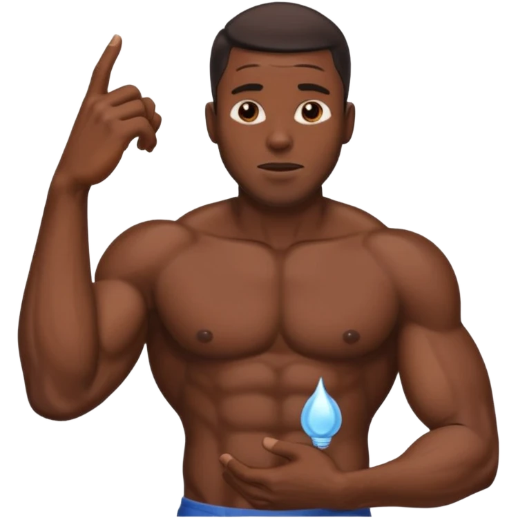 Black guy stroking his large dick while ejaculating emoji