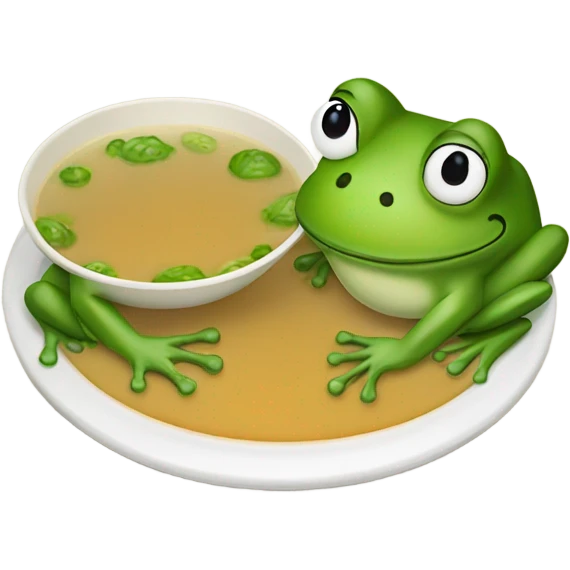 Two frogs with soup emoji