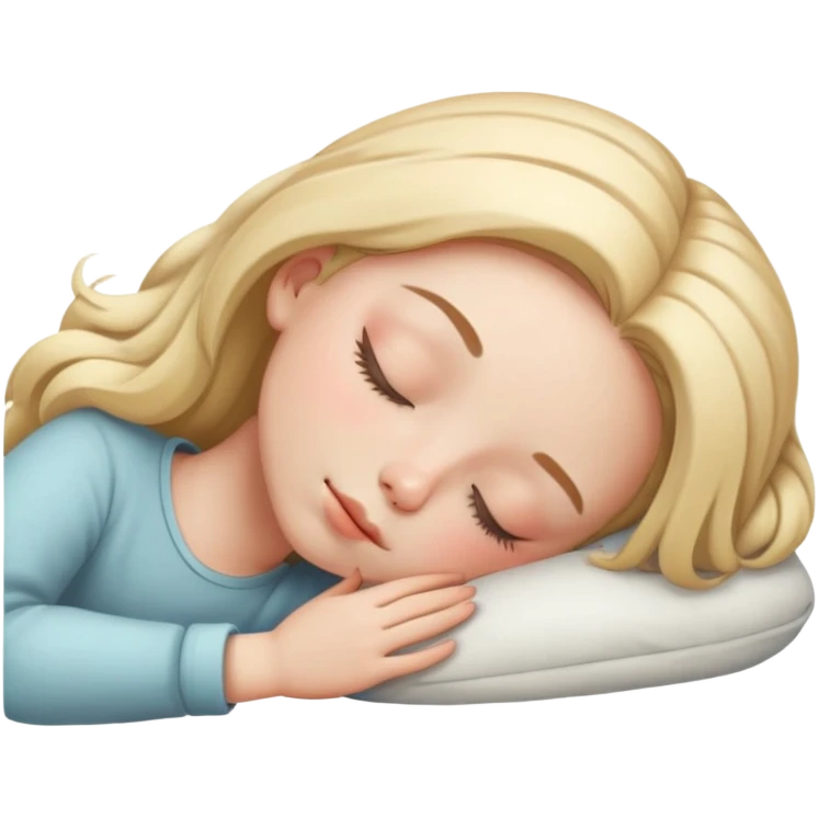 sleeping girl with closed eyes peaceful expression emoji