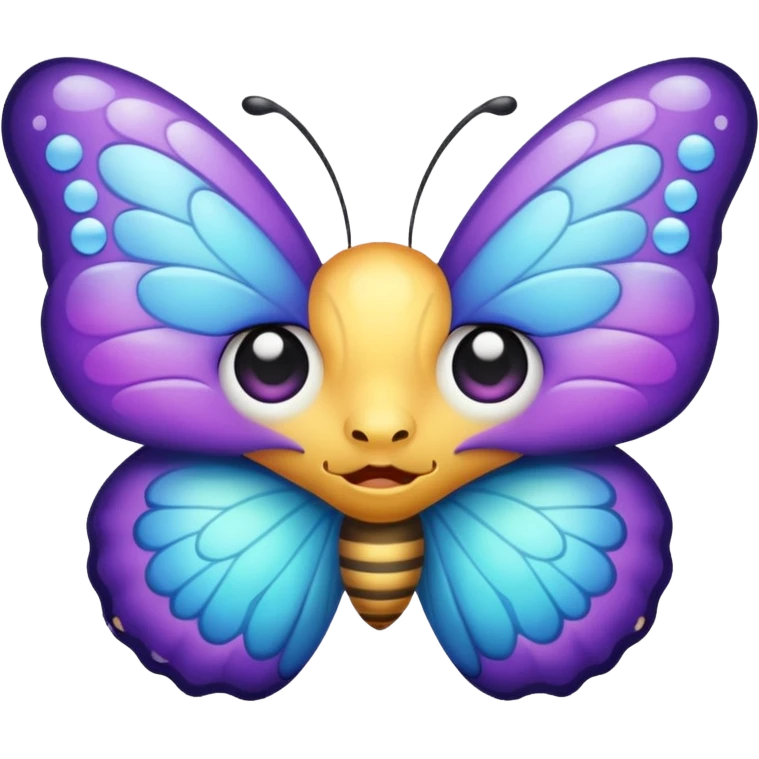 Cute butterfly with crying eyes emoji