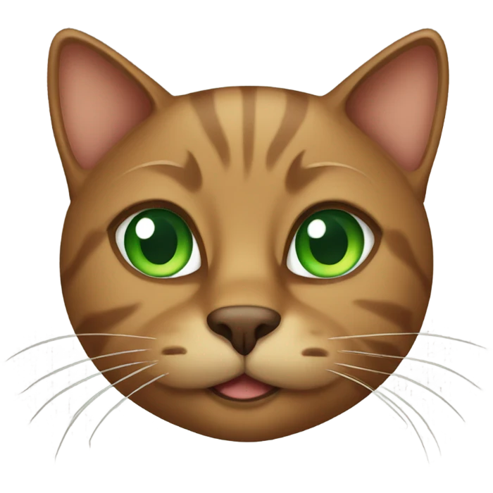 Brown cat with green eyes emoji