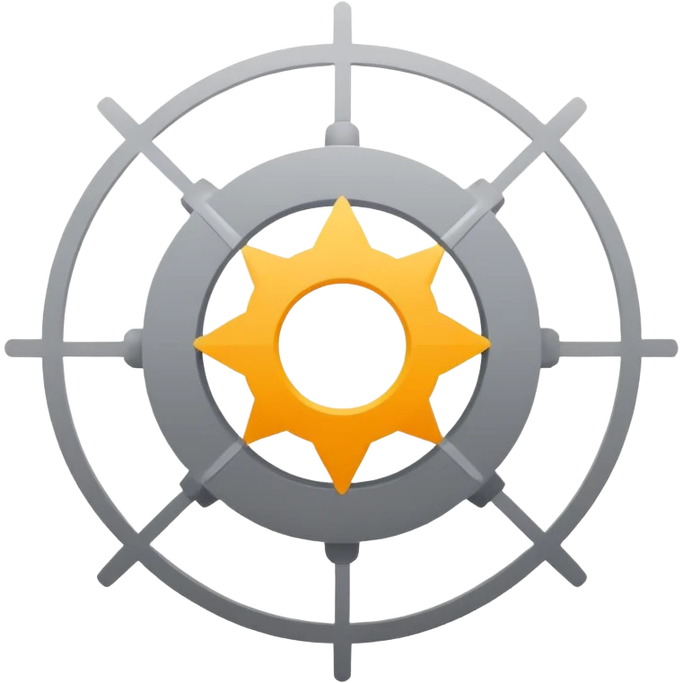 simple hub with a central dot and a few short lines radiating out representing a Hub emoji