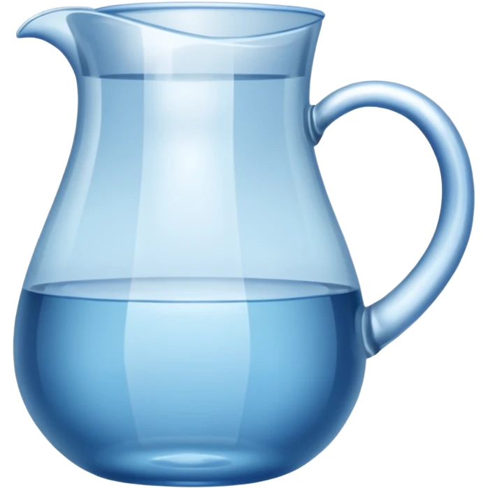 A water pitcher, transparent, slightly blue water, no lid, no droplets, tall. Without a handle and without spout.
 emoji