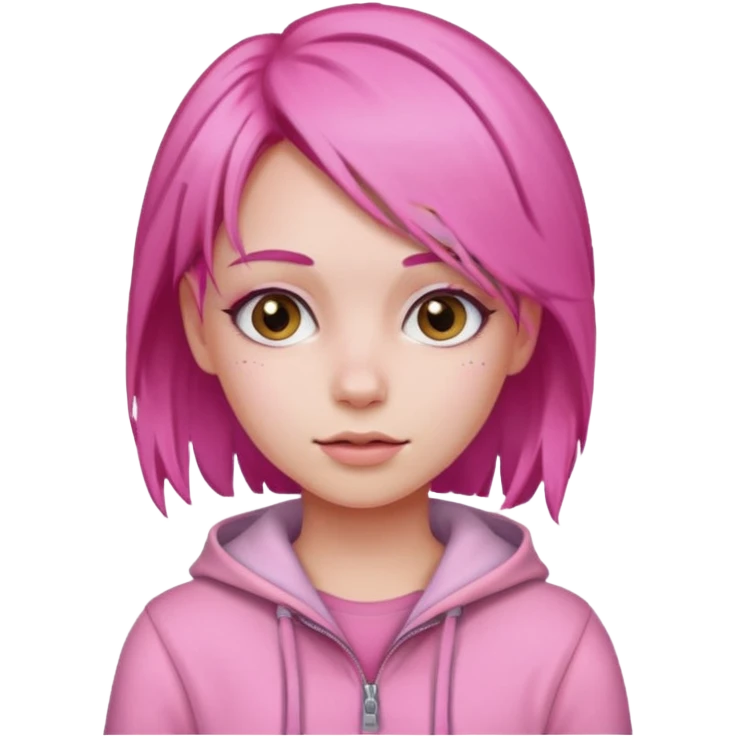 دختر صورتی پوش مو صورتی  emoji