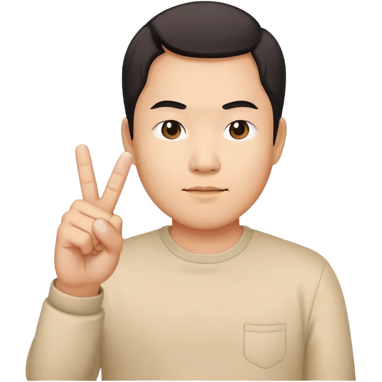 Victor Wong holding up middle finger emoji