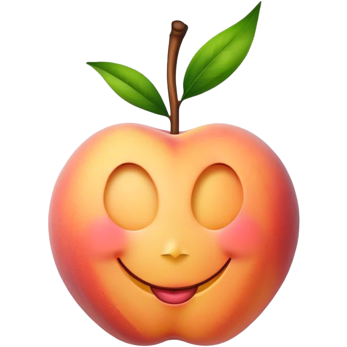 Peace sign and peach emoji