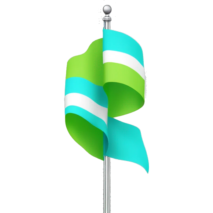Cyan then lime then white horizontal tricolor flag emoji