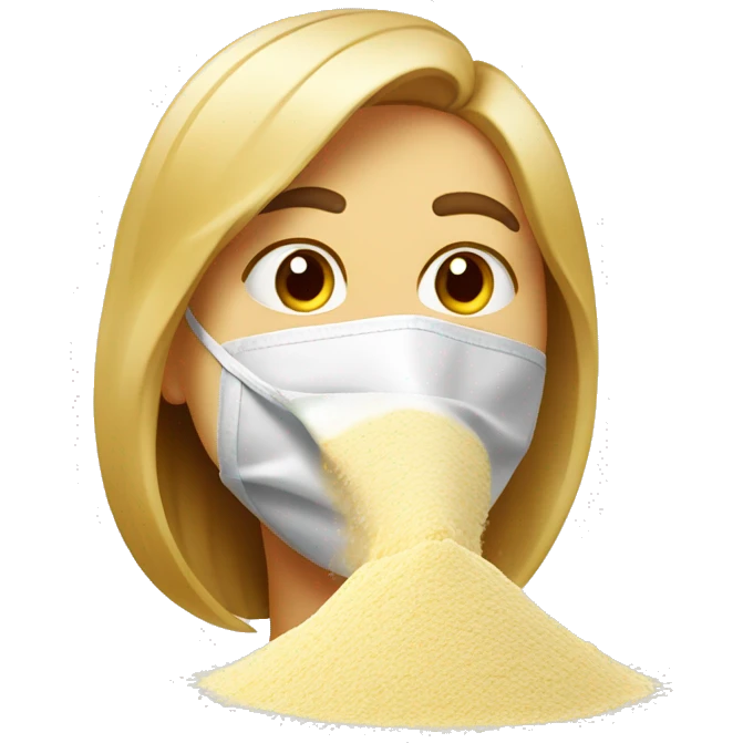 Nose sniffing powered flour emoji