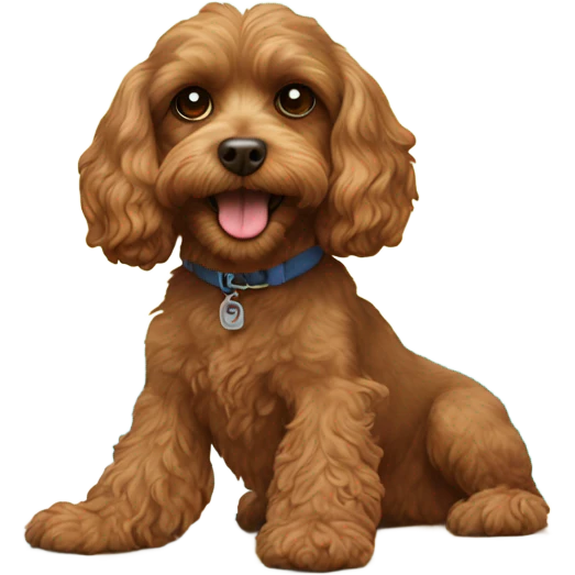 Brown cavoodle on surf board  emoji