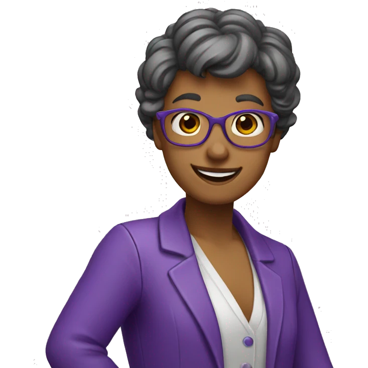 purple librarian waving hi emoji