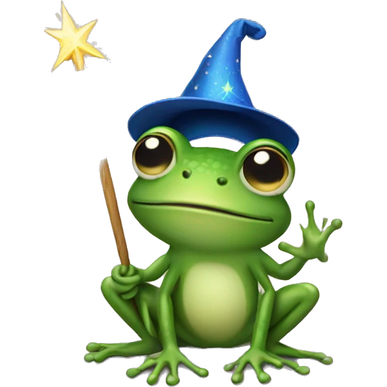  frog with magic wand emoji