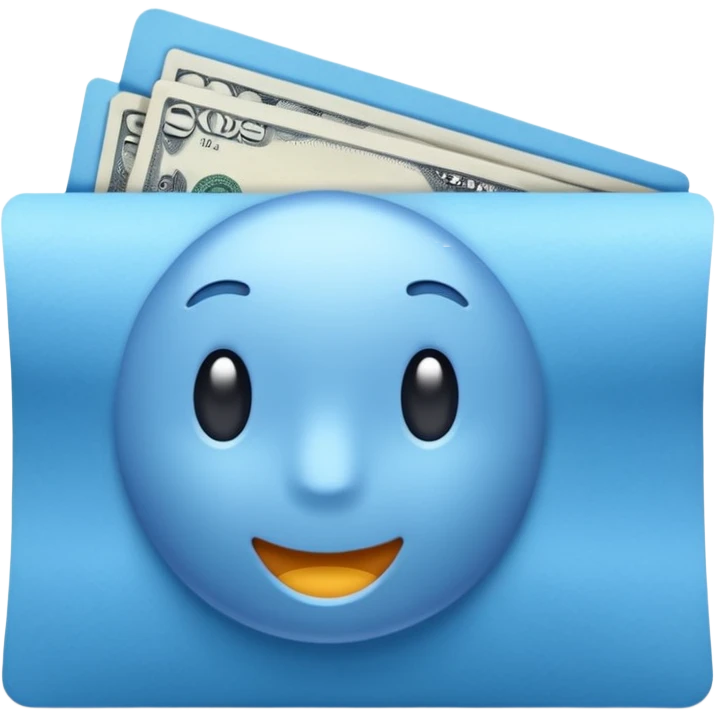 blue single money paper emoji