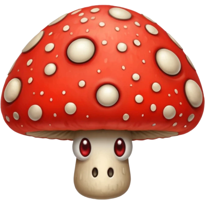 a rabid mushrooms with eyes emoji