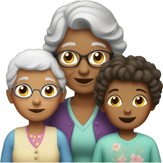 Grandma with a boy and girl emoji