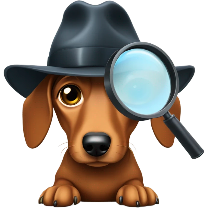 Exhausted detective dachshund  emoji