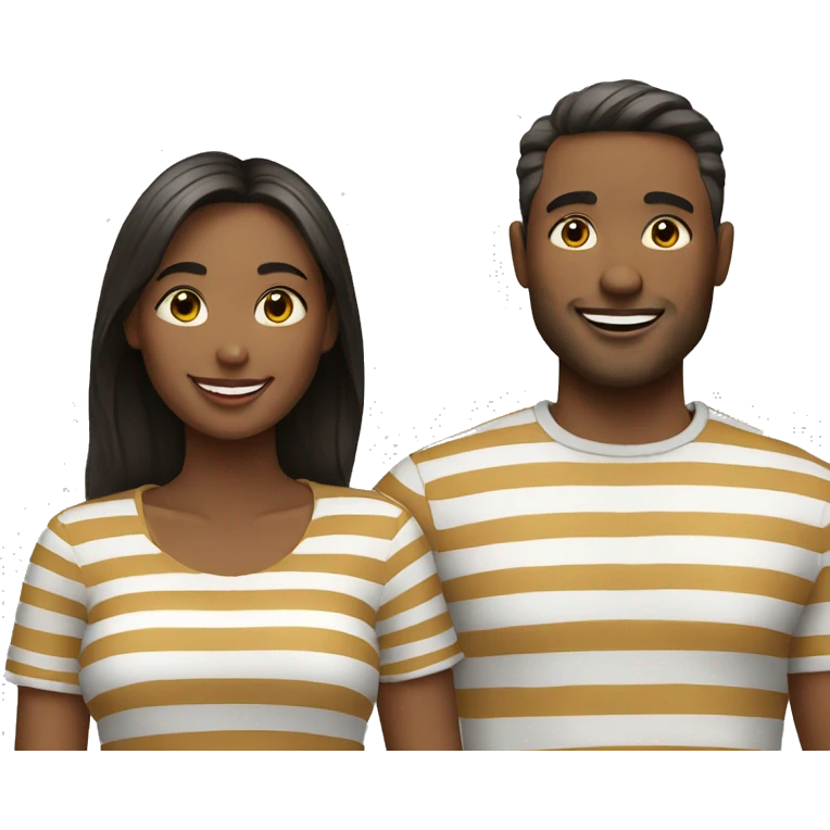 happy couple in striped shirts emoji