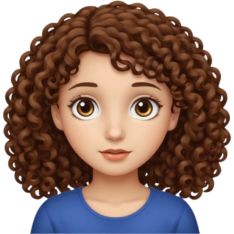 Curly-haired girl with big eyes emoji