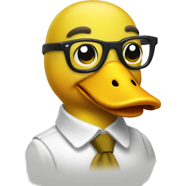 yellow duck with glasses emoji