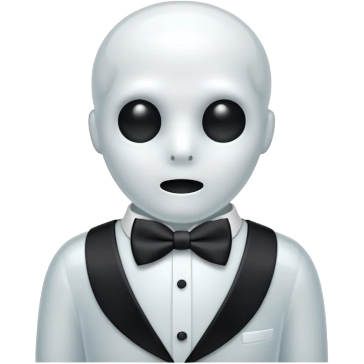 A ghost with a bowtie emoji