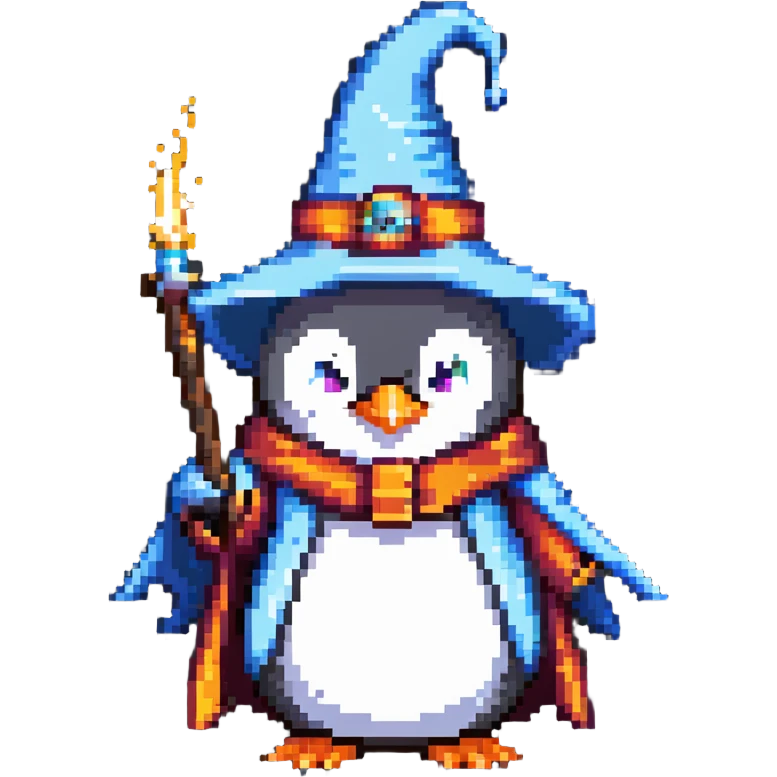 penguin wizard casting spell emoji