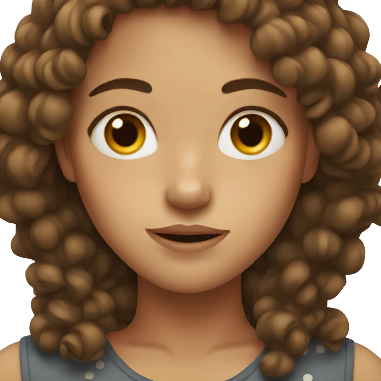 girl with brown hair and freckles emoji