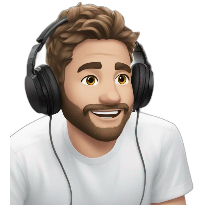 smiling bearded headphone meme emoji