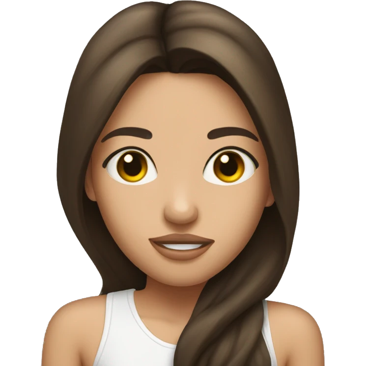 brunette tan girl kissing white brunette man emoji