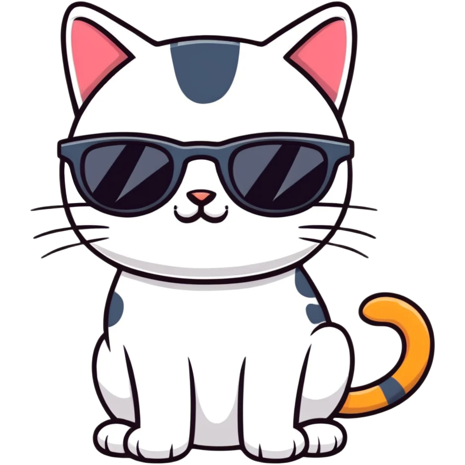 cool cat wearing stylish sunglasses emoji